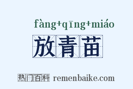 放青苗是什么意思的图片